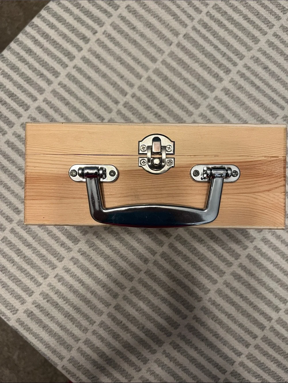Natural Wood Jewelry or Craft Box with Silver Hardware
